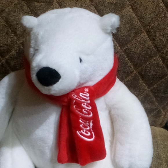 Coca-Cola Polar Bear with Scarf Plush Bears Coke Bears Stuffed Animal Lot 2 - Picture 2 of 5